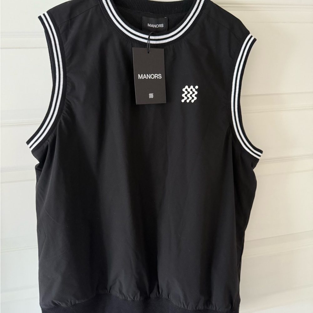Black and White Boxy Sleeveless Vest